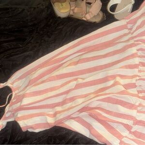Crazy 8 Pink and White Striped Casual Dress